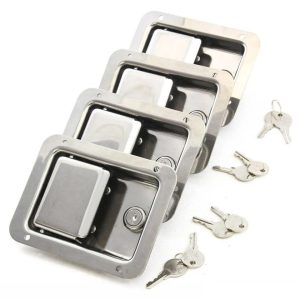 Heavy Duty Stainless Steel Trailer Paddle Door Latch Lock Set RV Tool Box Lock with Keys