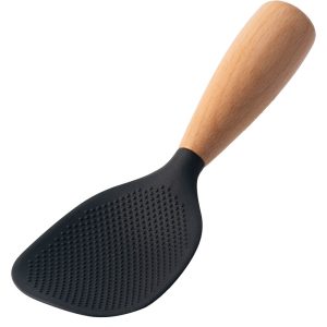 Household Rice Cooker Wooden Handle Silicone Rice Spoon, Non Stick High Temperature Resistant Spoon