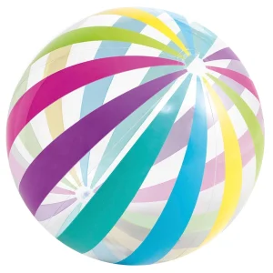 Inflatable Beach Ball, Colored Striped Transparent Ball, Pool Party Games