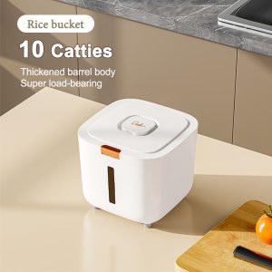 Insect Proof, Moisture Proof Rice Box, Grain Sealed Jar, Kitchen Storage Container with Lid, Airtight, Durable Kitchen