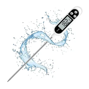 Instant Read Digital Food Thermometer Stainless Steel Cooking & Milk Temperature Probe