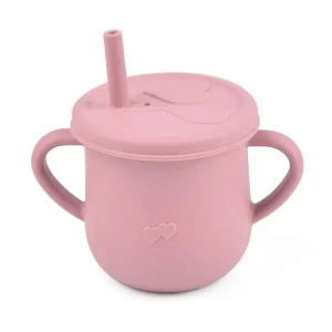 Kids Cup Silicone Food Storage Box, Solid Color Baby Sippy Cup, Portable Children Snacks Container for Easy