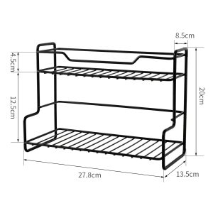Kitchen Countertop Storage Rack & Stainless Steel Spice Shelf