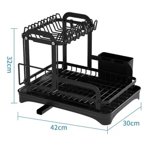 Kitchen Storage Rack, Compact Multi-Function Dish Drainer for Bowls and Chopsticks, Counter top Organizer for Family Use