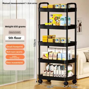 Kitchen Storage Rack Trolley Rolling Multi Shelf Organizer