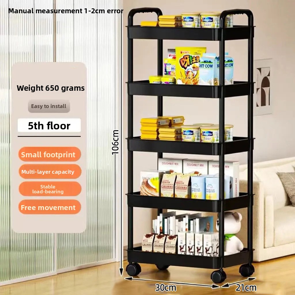 Kitchen Storage Rack Trolley Rolling Multi Shelf Organizer