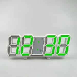 LED Digital Alarm Wall Clock with Time, Date Temperature Display for Home Office