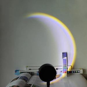 LED Rainbow Neon Sunset Projection Lamp