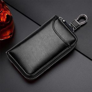 Leather Key Wallet with Belt Loop Multi Function Case