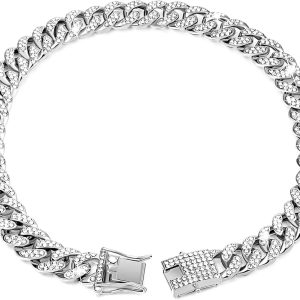 Luxury Cuban Link Rhinestone Cat Chain Necklace
