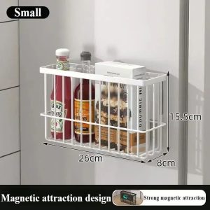 Magnetic Fridge Storage Rack Wall Mounted Condiment Shelf