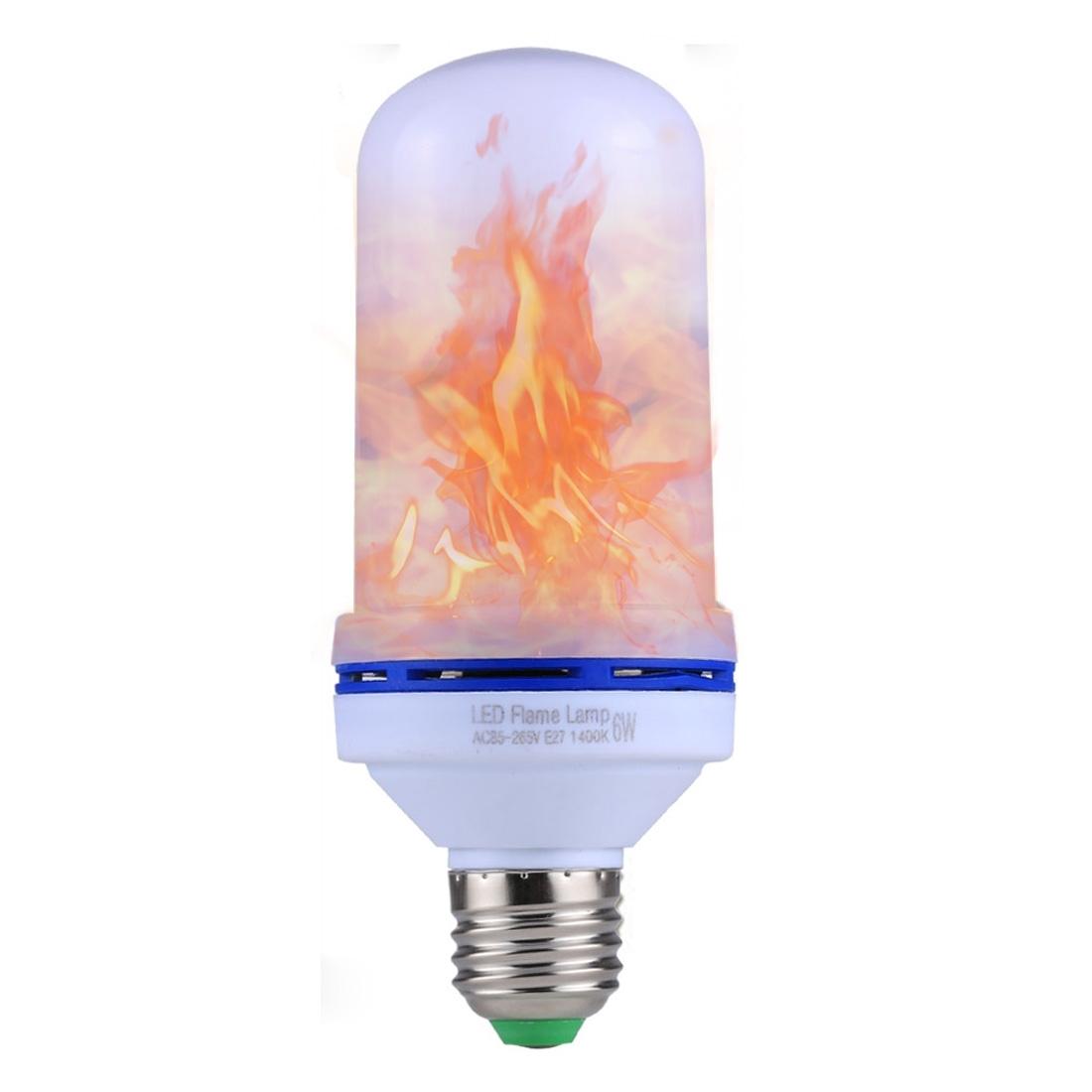 Mode LED Flame Effect Light Bulb E27 6W Flickering Firelight Decor Lamp