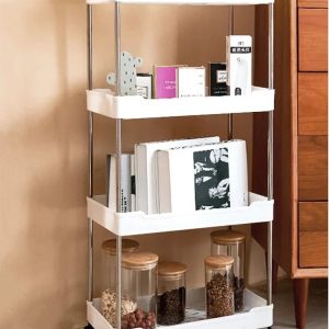 Movable Gap Storage Rack Slim Rolling Utility Cart Storage Shelf