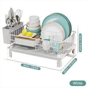 Multi-Functional Kitchen Countertop Dish Rack and Stackable Cabinet Plate Organizer