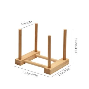 Multi-Functional Wooden Dish Drain Rack and Display Stand