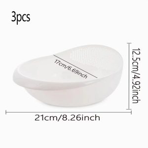 Multi-Piece Colander Rice & Fruit Bowl Set - Handle-Included Drain Basket Kitchen Organizer