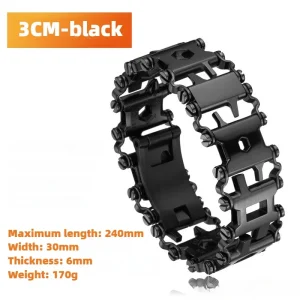 Multifunctional Stainless Steel Tool Bracelet Wearable Bike Multitool for Outdoor Adventures