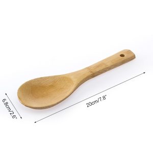 Natural Wooden Rice Spoon and Rice Paddle for Cooking and Serving