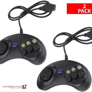 Old School Classic New Button Game Pad Controller For SEGA Genesis Black, Button Replacement Controllers