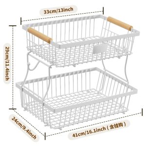 OrchardFresh Double-Layer Modular Kitchen Basket