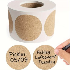 Personalized Kraft Paper Circular Self-adhesive Labels, Convenient Project Classification Name Stickers