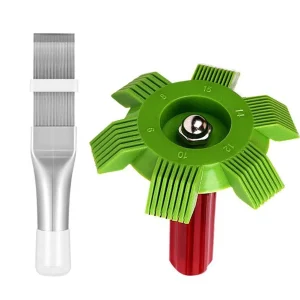 Portable AC Fin Comb & Condenser Cleaning Tool Cooling Coil Straightener & Radiator Brush