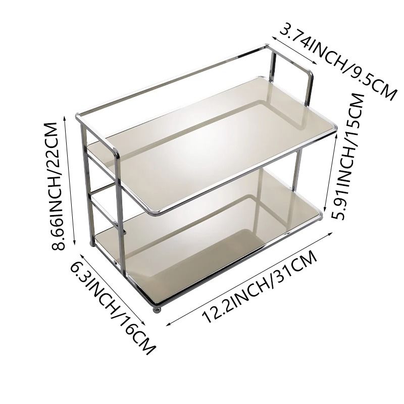 Premium Double-Layer Acrylic Desktop Storage Rack & Multi-Functional Cup Organizer