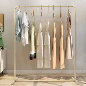 Premium Gold Free Standing Steel Clothes Rack for Home & Retail Storage