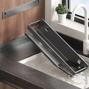 Premium Gun Gray Wall-Mounted Multifunctional Kitchen Spice & Storage Rack