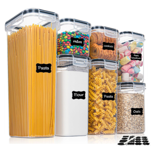 Premium Piece BPA Free Kitchen Storage Containers Set with Airtight Food Storage Containers Labels & Pen