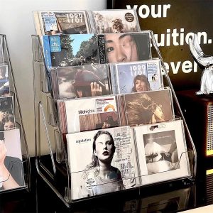 Premium Transparent CD & Vinyl Record Display Storage Rack
