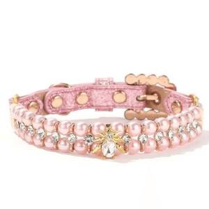 Princess Pearl Rhinestone Pet Collar for Cats & Small Dogs