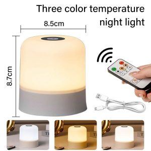 Rechargeable LED Night Light With Remote Control Touch Table Lamp