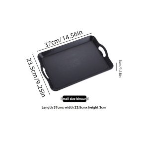 Rectangular Serving Tray With Handles Non Slip Food Tray