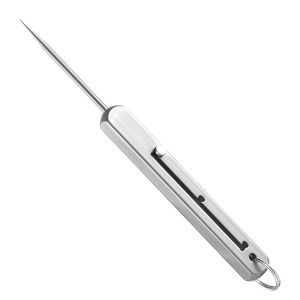 Retractable Titanium Toothpick Keychain Portable Fruit Pick