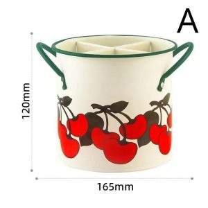 Retro Multi-Compartment Tableware Storage Bucket & Draining Rack