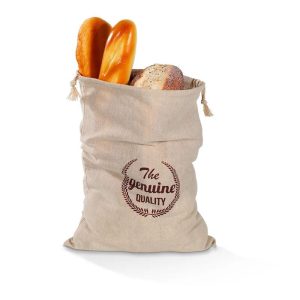 Reusable Linen Bread Bag With Drawstring For Homemade Artisan Loaf Storage