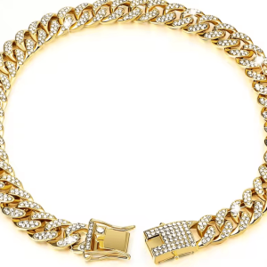 RoyalPaws Cuban Link Rhinestone Pet Necklace