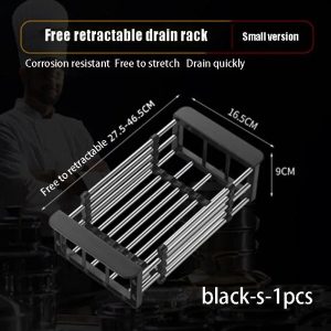 Scalable Over-Sink Dish Drying Rack - Expandable Tableware Drainboard & Kitchen Storage Organizer