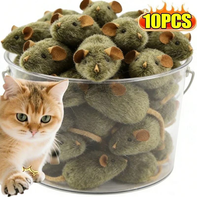 Simulation Long Plush Squeaky Mouse The Ultimate 10-Piece Hunting Pack