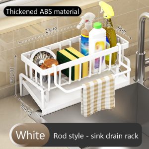 Sink Shelf Soap Sponge Holder Kitchen Sink Drain Rack Organizer Dishcloth Towel Rack Filter Basket Storage Spice Rack