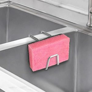Sponge Holder for Kitchen Sink & Compact Waterproof Metal Organization Rack