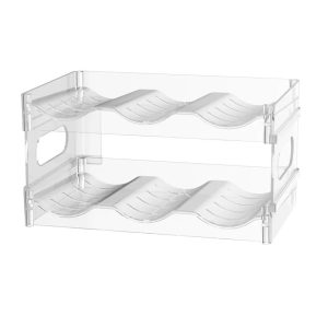 Stackable Clear Water Bottle & Wine Storage Rack
