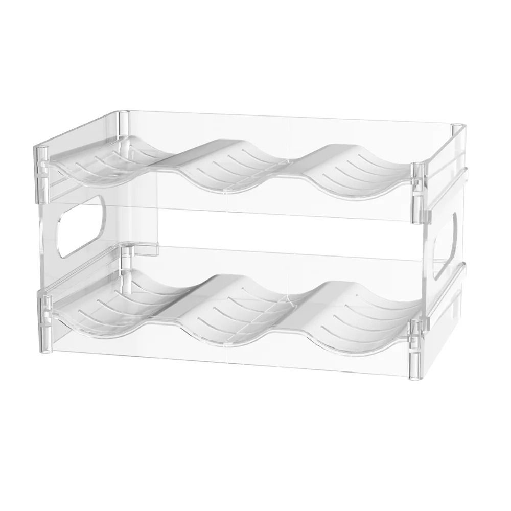 Stackable Clear Water Bottle & Wine Storage Rack