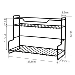 Stainless Steel Countertop Spice Rack Organizer Multi-Purpose Kitchen & Bathroom Storage Shelf