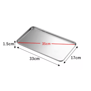 Stainless Steel Rectangular Serving Tray Food Storage & Baking Plate