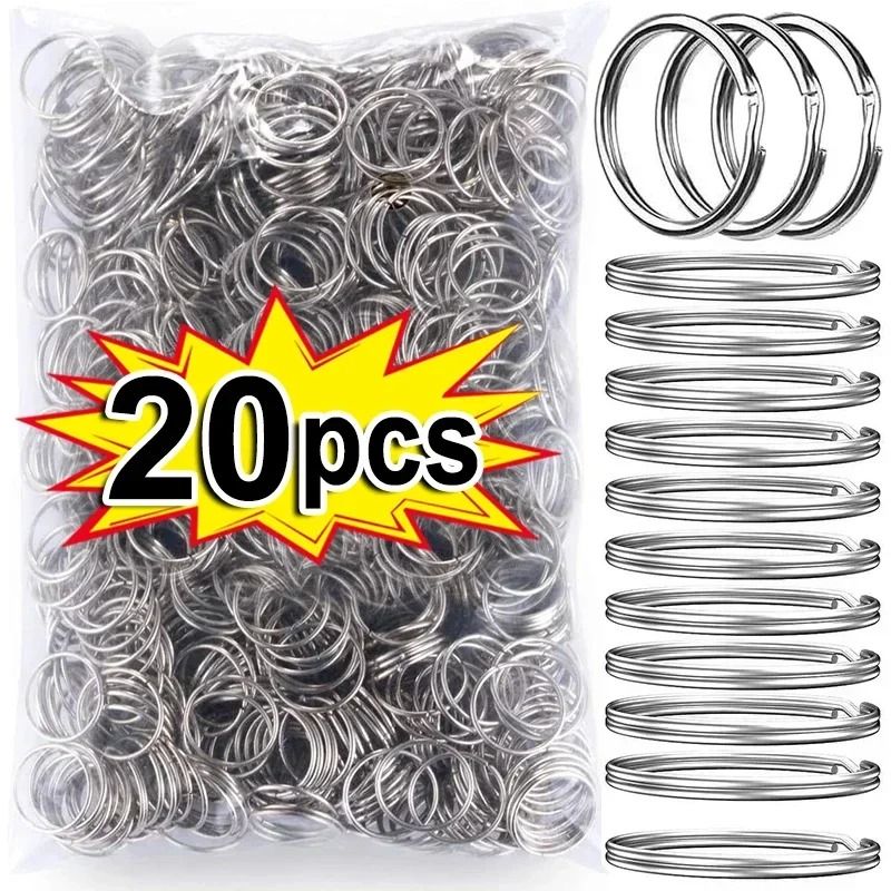Stainless Steel Split Key Rings for DIY Crafts & Keychain Making Set