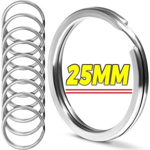 Stainless Steel Split Key Rings for DIY Keychains Jewelry and Craft Projects