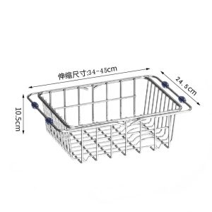 Stainless Steel Telescopic Sink Drain Rack For Dish Drying And Kitchen Storage