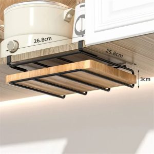 Stainless Steel Under-Cabinet Kitchen Organizer Rack
